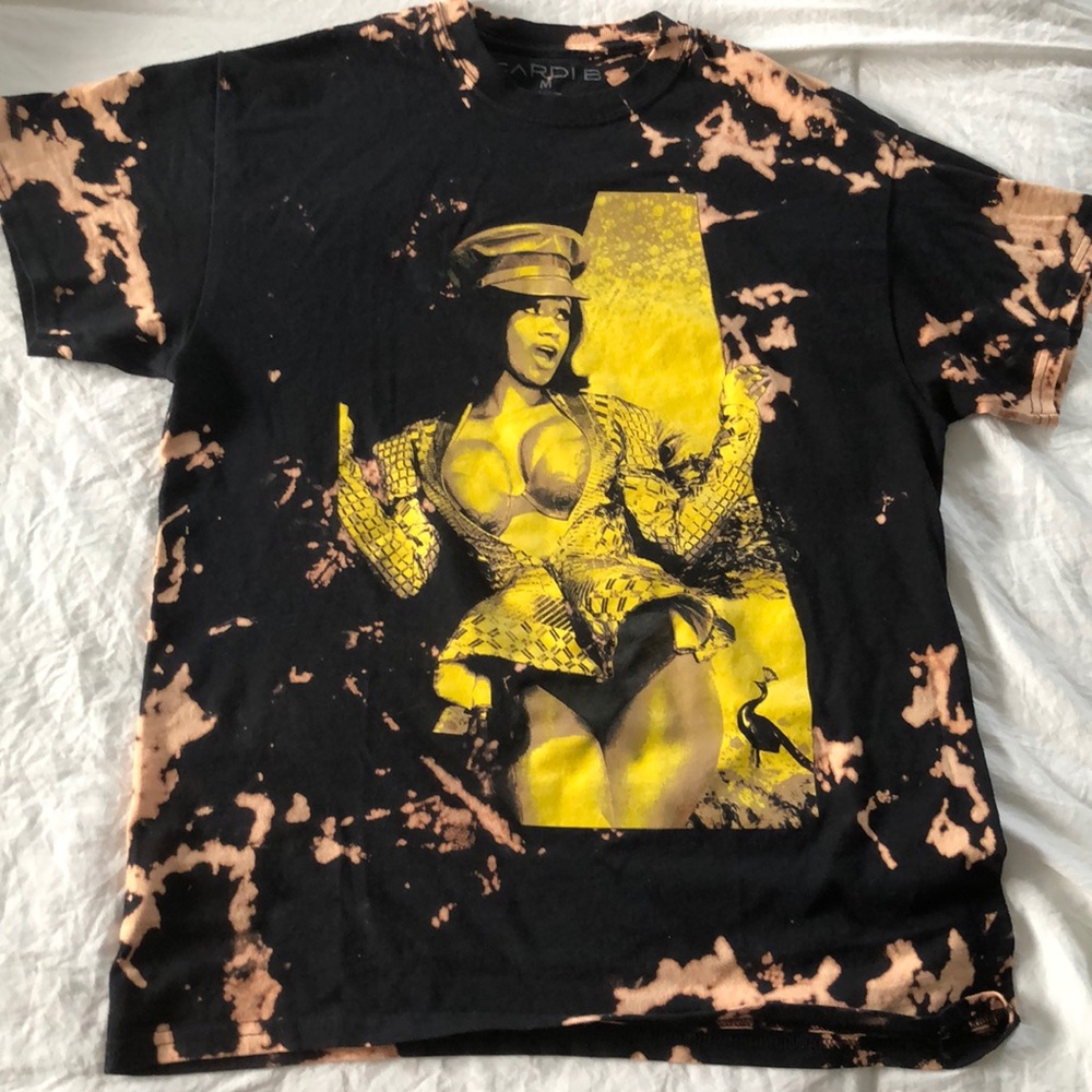 One of a kind! Reverse Tie-Dye Cardi B Tee